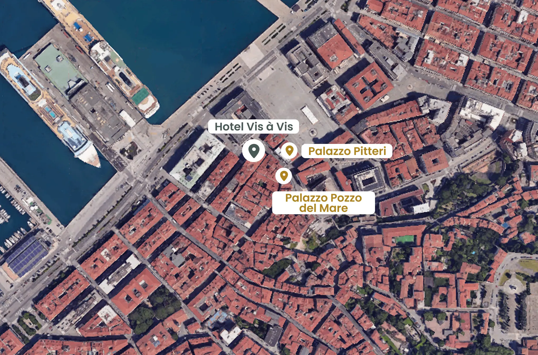 Mappa degli aparthotel Vis à Vis